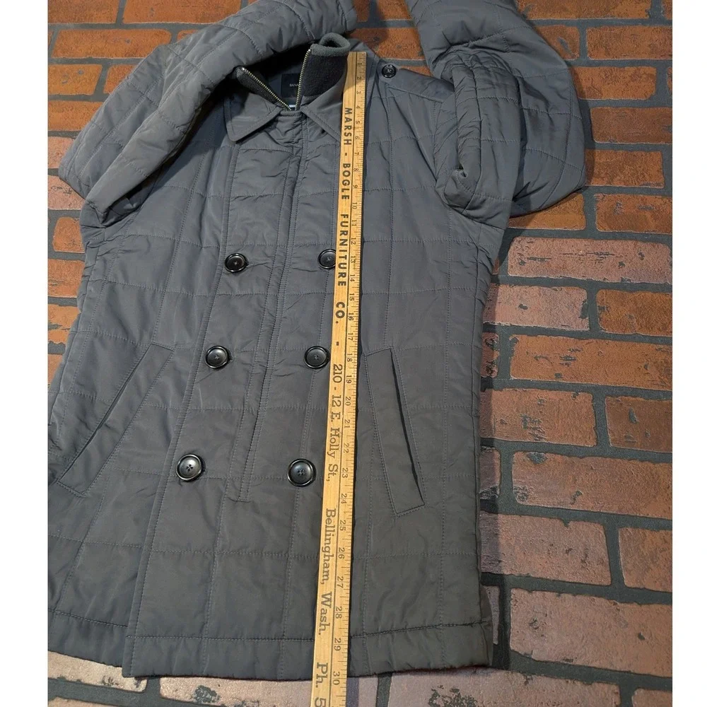 Banana Republic Men's M Double Breasted Quilted‎ Puffer Peacoat